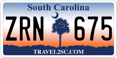SC license plate ZRN675