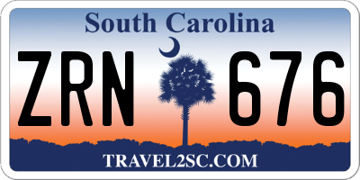 SC license plate ZRN676