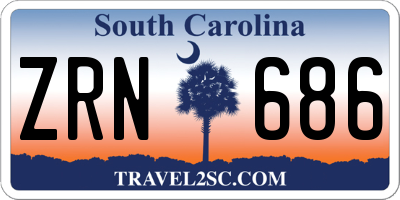 SC license plate ZRN686