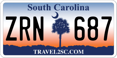 SC license plate ZRN687