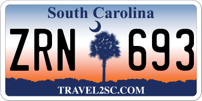 SC license plate ZRN693