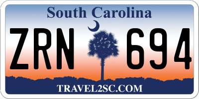 SC license plate ZRN694