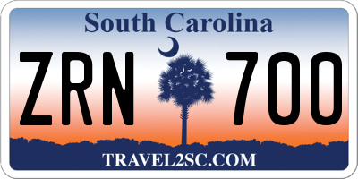 SC license plate ZRN700