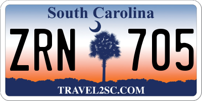 SC license plate ZRN705
