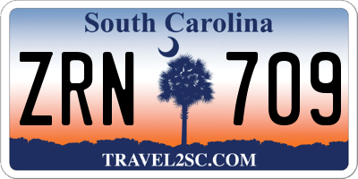 SC license plate ZRN709
