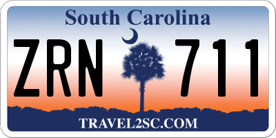 SC license plate ZRN711