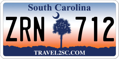 SC license plate ZRN712