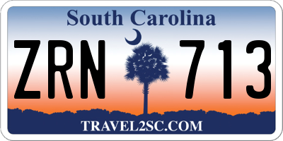 SC license plate ZRN713