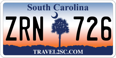 SC license plate ZRN726