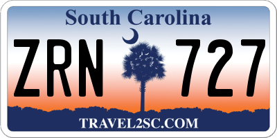 SC license plate ZRN727