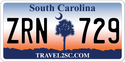 SC license plate ZRN729