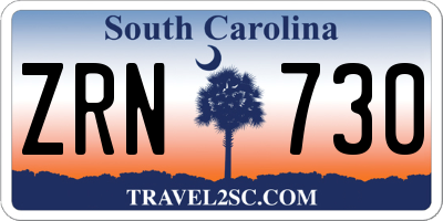 SC license plate ZRN730