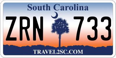 SC license plate ZRN733