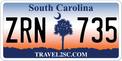 SC license plate ZRN735