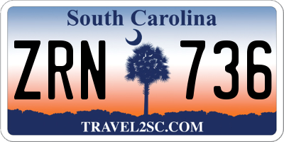 SC license plate ZRN736