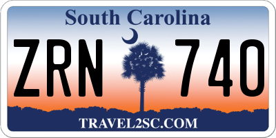 SC license plate ZRN740