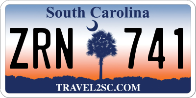 SC license plate ZRN741