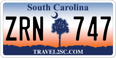 SC license plate ZRN747