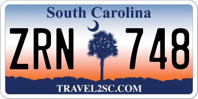 SC license plate ZRN748