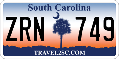 SC license plate ZRN749