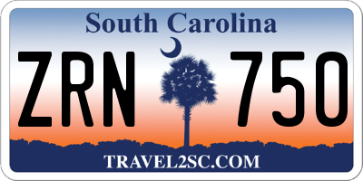 SC license plate ZRN750