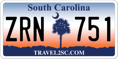 SC license plate ZRN751