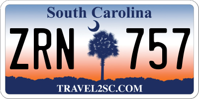 SC license plate ZRN757