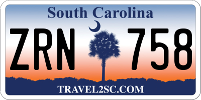 SC license plate ZRN758