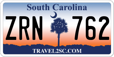 SC license plate ZRN762