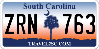 SC license plate ZRN763