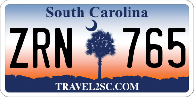 SC license plate ZRN765
