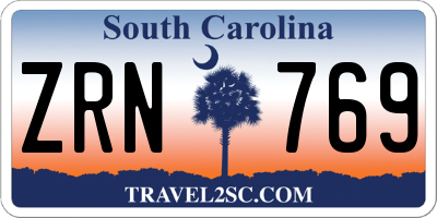 SC license plate ZRN769