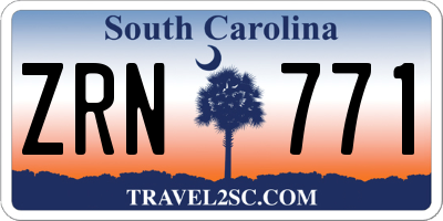 SC license plate ZRN771