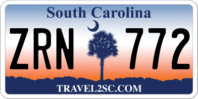 SC license plate ZRN772