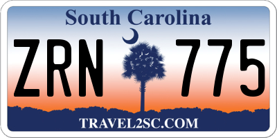 SC license plate ZRN775
