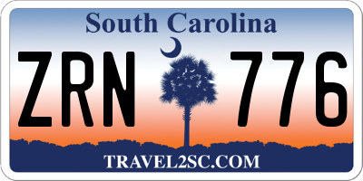 SC license plate ZRN776