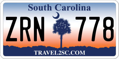 SC license plate ZRN778
