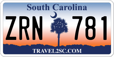 SC license plate ZRN781