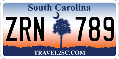 SC license plate ZRN789