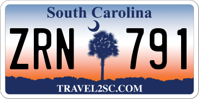 SC license plate ZRN791