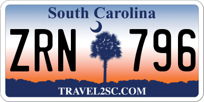 SC license plate ZRN796