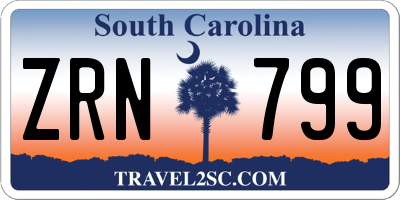 SC license plate ZRN799