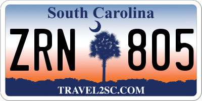 SC license plate ZRN805