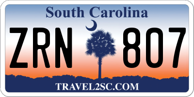 SC license plate ZRN807