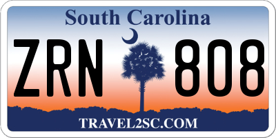 SC license plate ZRN808