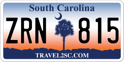SC license plate ZRN815
