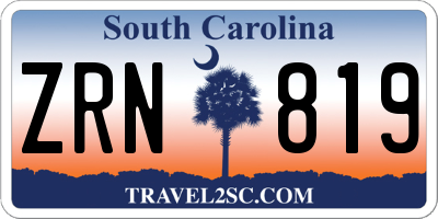 SC license plate ZRN819