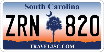 SC license plate ZRN820