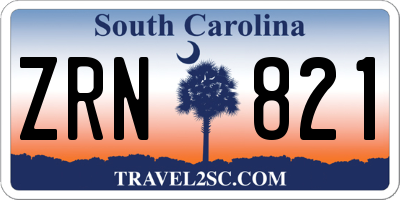 SC license plate ZRN821