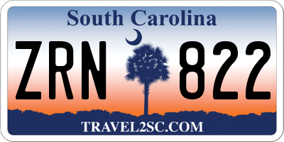 SC license plate ZRN822